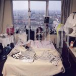 Herman Brood and Nina Hagen (Date Unknown)in Amsterdam.

[keywords]Bedroom, Newspapers, Singers, Full Length[/keywords]